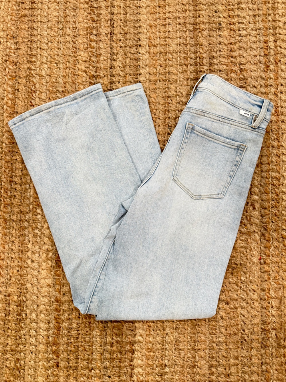 RFM High Rise Light Wash Straight Leg Jeans